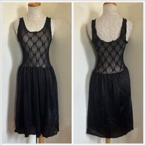 Vintage 70's Slip on Night Gown Sheer Dress sz S/M